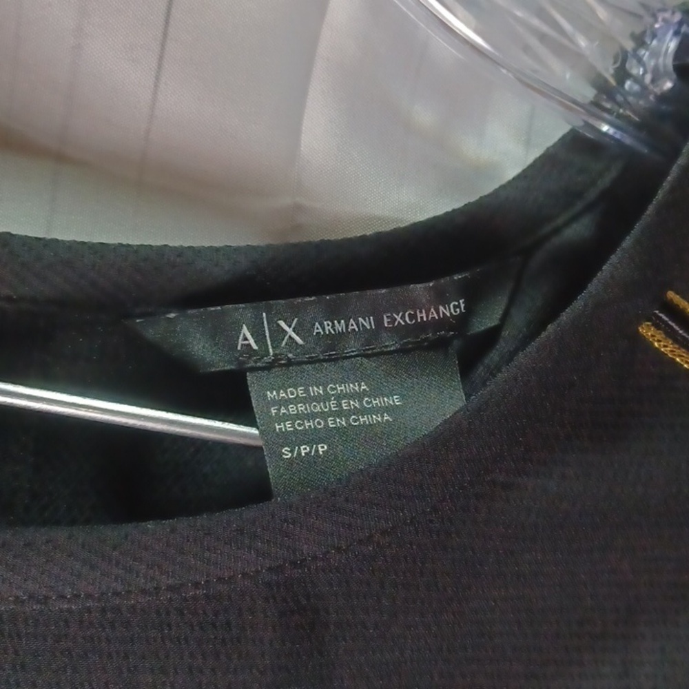 Armani exchange black sleeveless minimalist mod top - Picture 3 of 5
